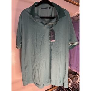 Perry Ellis Green Short Sleeve Collared Shirt Travel Luxe Polo Mens Size XXL NWT